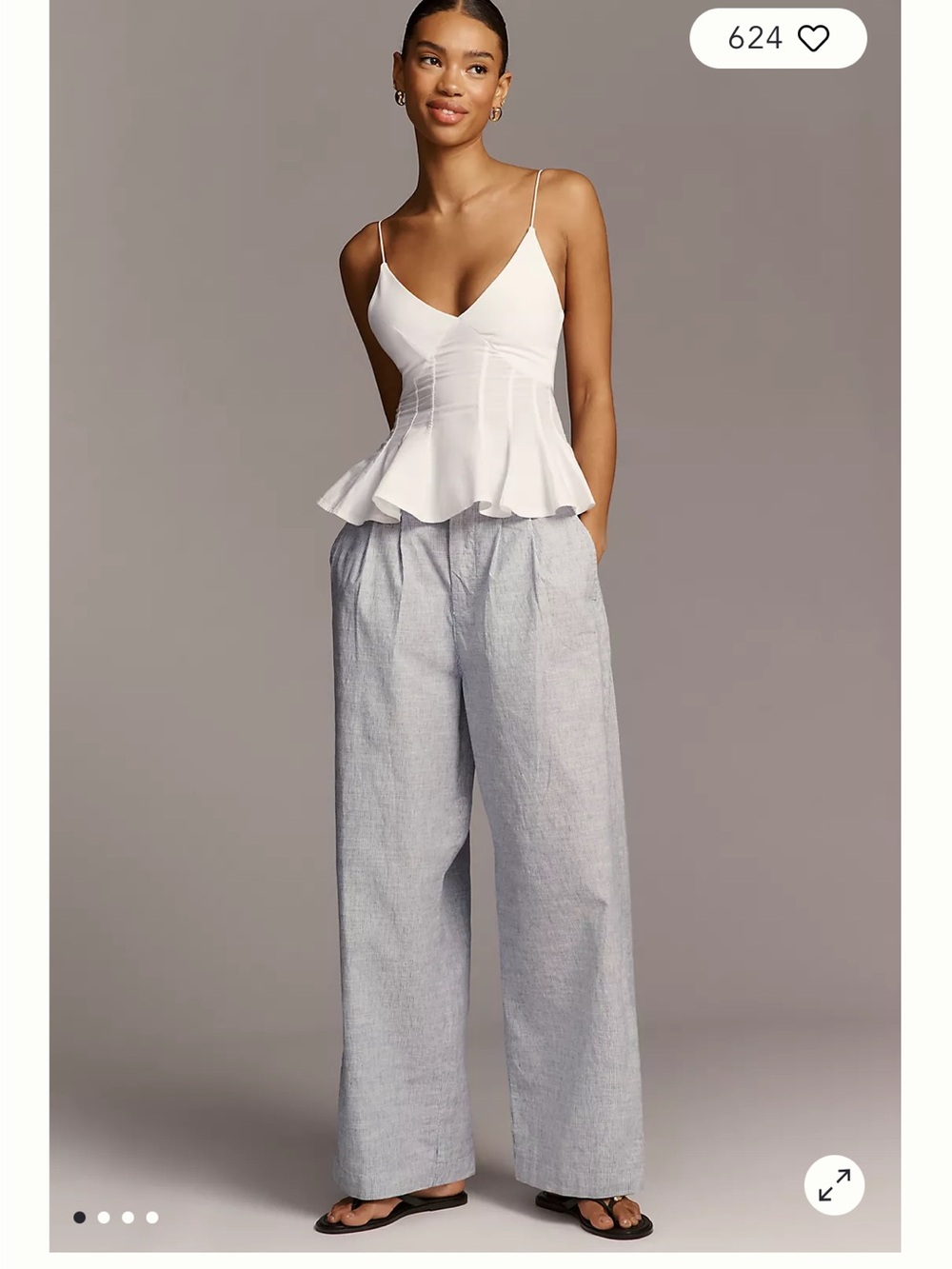 Maeve Provence Relaxed Pleated Pants | Grey